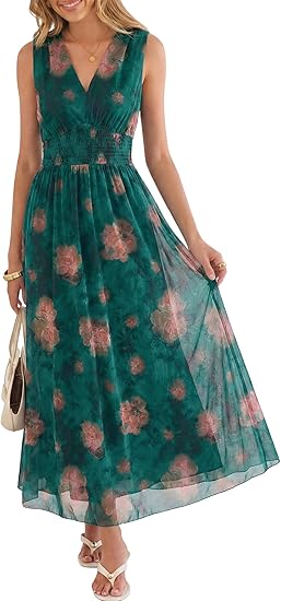 Womens Summer Floral Maxi Dress